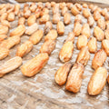Organic bananas being air dried