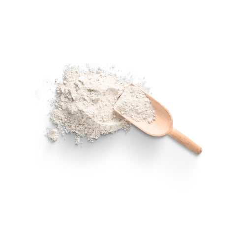 Aluminum-free baking powder on a white background