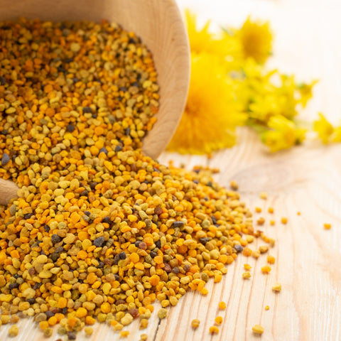 Pile of raw bee pollen granules