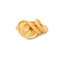 Organic dried apple rings on a white background