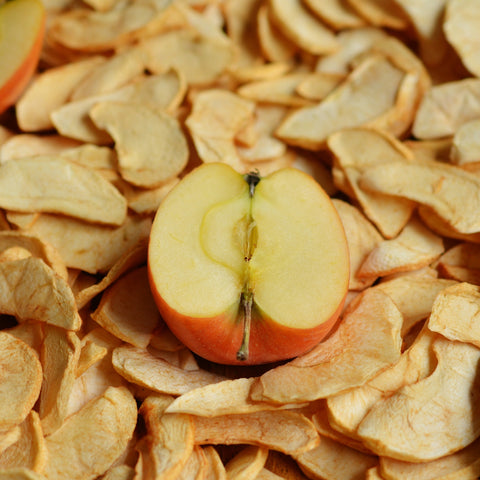 Pile of organic dried apple rings