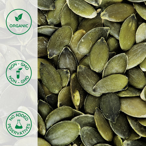 Close-up of organic austrian pumpkin seeds