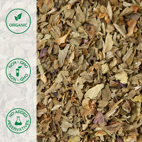 Close-up of dried organic basil leaf