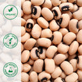 Close-up of organic black-eyed peas