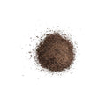 Organic ground black pepper medium grind on white background