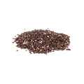 Organic black quinoa grains with a dark color on white background