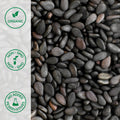Close-up of organic black sesame seeds 