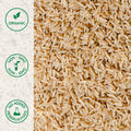 Close-up of organic brown basmati rice 