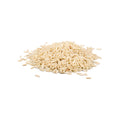 Organic brown basmati rice on a white background