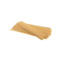 Organic brown rice spaghetti pasta uncooked in bundle on white background