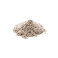 Pile of buckwheat flour on a white background