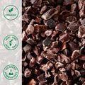 Close-up of organic cocoa nibs 