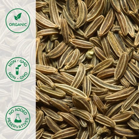 Close-up of organic caraway seeds 