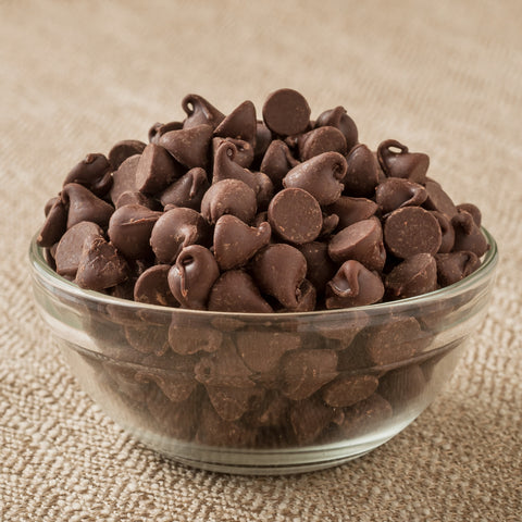 Bowl of organic chocolate chips