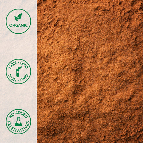 Close-up of organic cinnamon powder