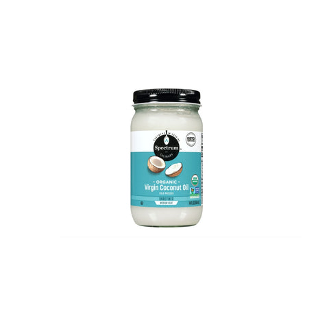 Jar of unrefined organic coconut oil on white background