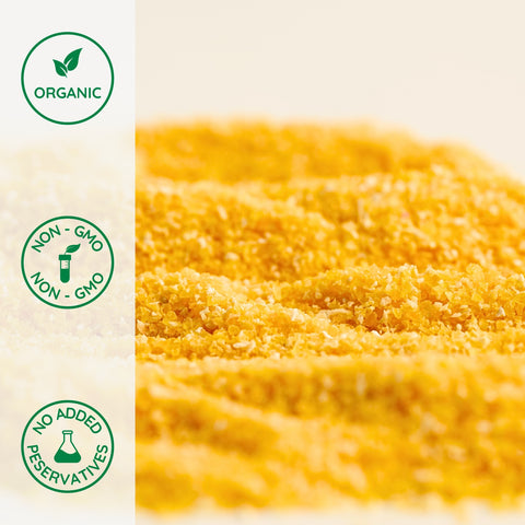 Close-up of organic yellow corn meal