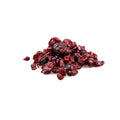 Organic dried cranberries on a white background