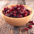 Bowl of organic dried cranberries