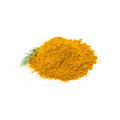 Organic curry powder on a white background 