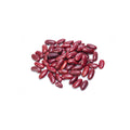 Organic dark red kidney beans on a white background