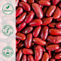 Close-up of organic dark red kidney beans