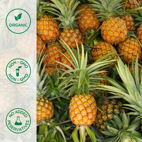 Close-up of whole organic pineapples