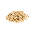 Organic garbanzo beans also known as chickpeas on white background