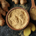 Bowl of organic ground ginger root powder