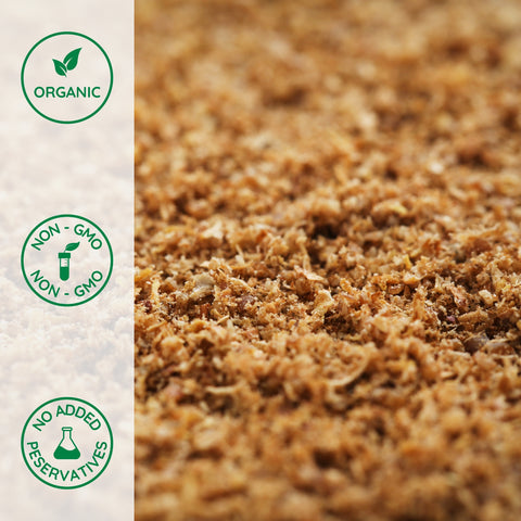 Close-up of organic ground coriander spice