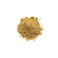 Organic ground cumin on a white background