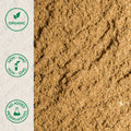 Close-up of organic ground cumin