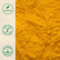 Close-up of organic ground turmeric