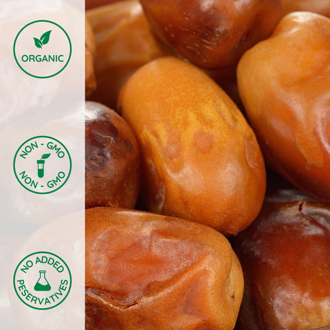 Close-up of organic khadrawi dates