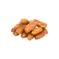 Organic khadrawi dates on a white background