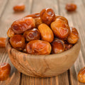 Bowl of organic khadrawi dates