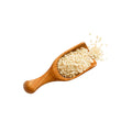 Organic sweet brown rice (mochi rice) on a white background