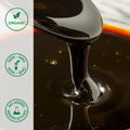 Close-up of organic blackstrap molasses