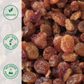 Close-up of organic monukka raisins