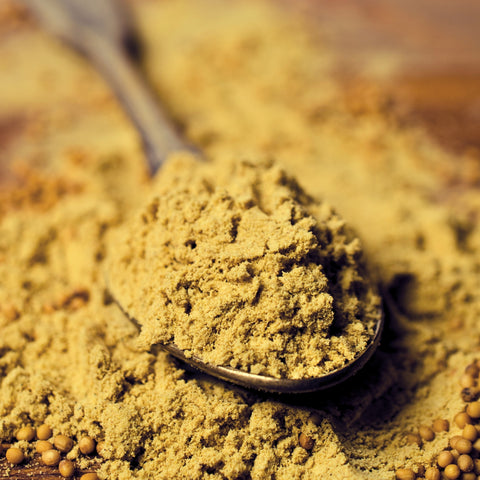 Spoonful or organic ground mustard seed