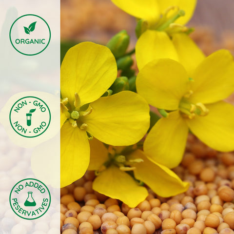 Organic mustard seed flower