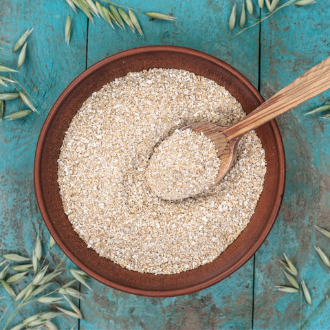 Bowl of organic oat bran