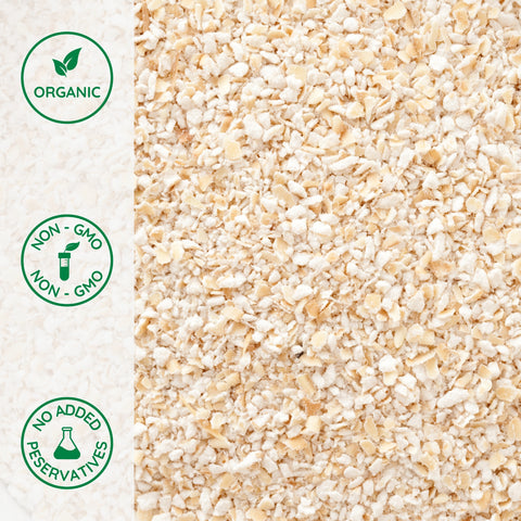 Close-up of organic oat bran