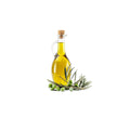 Organic extra virgin olive oil in a jar on a white background