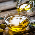 Bowl of organic extra virgin olive oil