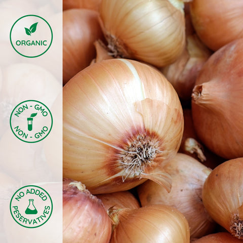 Close-up of organic onions