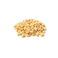 Raw organic pine nuts on a white background