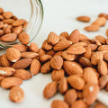 Jar of organic raw almonds