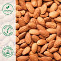 Close-up of organic raw almonds