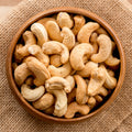Bowl of organic raw whole cashews
